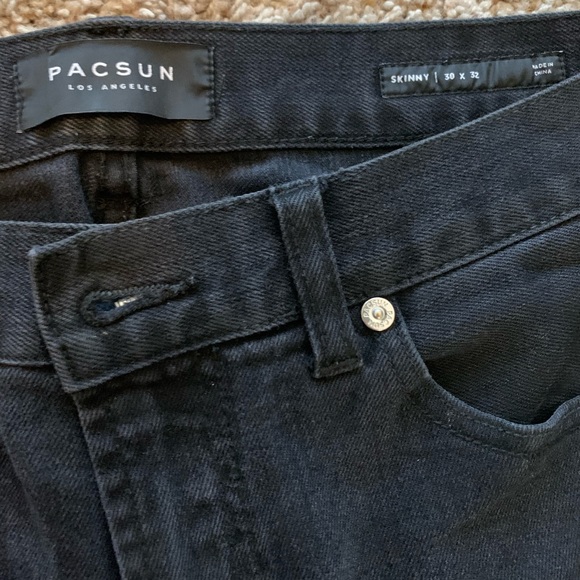 STRAIGHT SKINNY BLACK JEANS 30x32 - Picture 2 of 4